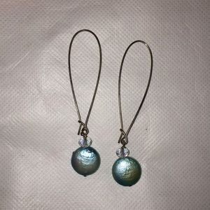 Real Pearl and 925 Silver Earrings